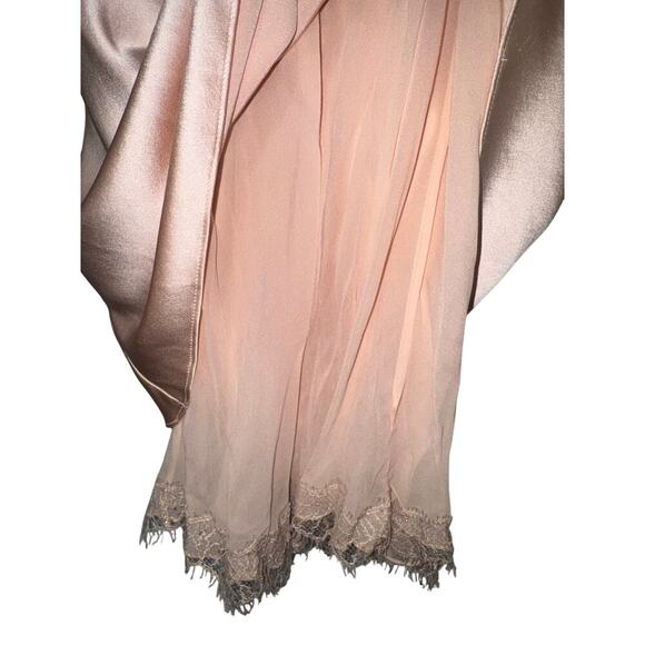 St. John Evening Pale Rose Satin Slip Dress Lace Trim Size 6 – Vintage Glam - Picture 9 of 14